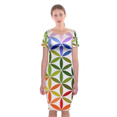 Mandala Rainbow Colorful Classic Short Sleeve Midi Dress by Ndabl3x