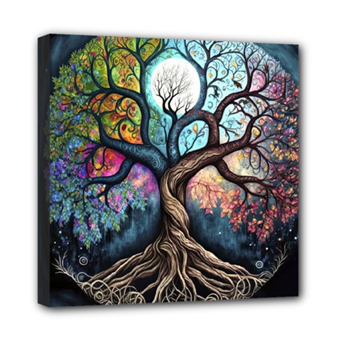 Tree Colourful Mini Canvas 8  X 8  (stretched) by Ndabl3x