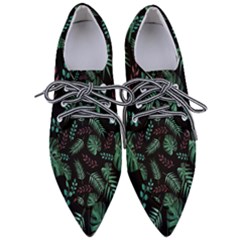 Tropical Leaves Pattern Pointed Oxford Shoes by Hannah976