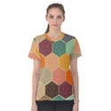 Abstract Hex Hexagon Grid Pattern Honeycomb Women s Cotton T-Shirt View1