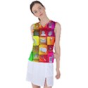 Colorful 3d Social Media Women s Sleeveless Sports Top View1