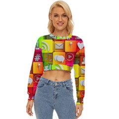 Colorful 3d Social Media Lightweight Long Sleeve Sweatshirt by Ket1n9