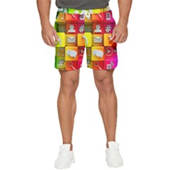 Colorful 3d Social Media Men s Runner Shorts by Ket1n9