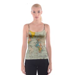 Vintage World Map Spaghetti Strap Top by Ket1n9