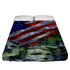 Usa United States Of America Images Independence Day Fitted Sheet (queen Size) by Ket1n9