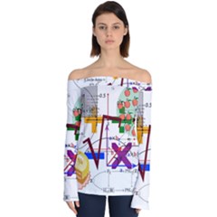 Mathematics Formula Physics School Off Shoulder Long Sleeve Top by Bedest