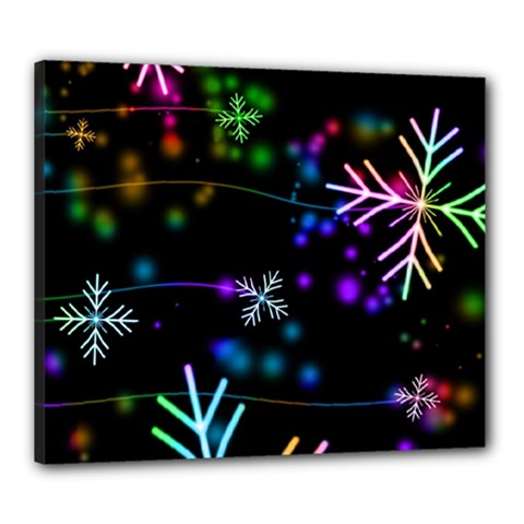 Snowflakes Snow Winter Christmas Canvas 24  X 20  (stretched) by Bedest