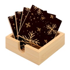 Snowflakes Snow Winter Christmas Bamboo Coaster Set by Bedest