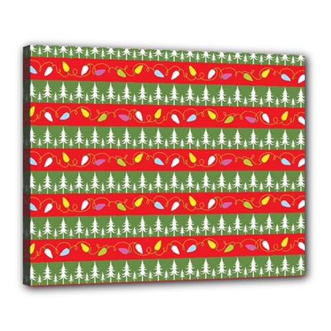 Christmas-papers-red-and-green Canvas 20  X 16  (stretched) by Bedest