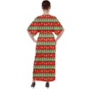 Christmas-papers-red-and-green V-Neck Boho Style Maxi Dress View2