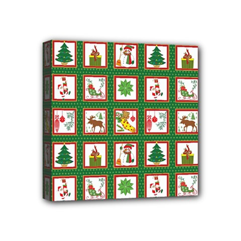 Christmas Paper Christmas Pattern Mini Canvas 4  X 4  (stretched) by Bedest