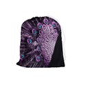 Purple Peacock Drawstring Pouch (Large) View1