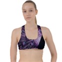 Purple Peacock Criss Cross Racerback Sports Bra View1