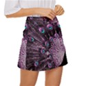 Purple Peacock Mini Front Wrap Skirt View3