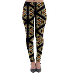 Pattern Stained Glass Triangles Lightweight Velour Leggings by HermanTelo