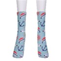 Nautical Marine Symbols Seamless Pattern Crew Socks View1