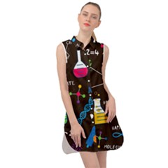 Science Lesson Flat Vector Seamless Pattern Sleeveless Shirt Dress by Loisa77