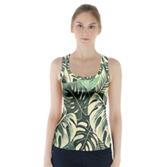 Abstract Art Tropical Leaves Racer Back Sports Top by Valentinaart