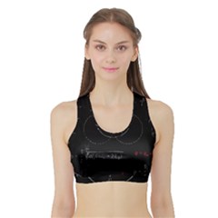 Math Board Circuit Circuits Computer Shield Tech Technology Sports Bra With Border by Loisa77