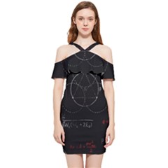 Math Board Circuit Circuits Computer Shield Tech Technology Shoulder Frill Bodycon Summer Dress by Loisa77