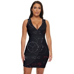 Math Board Circuit Circuits Computer Shield Tech Technology Draped Bodycon Dress by Loisa77