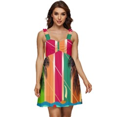 Digital Graphic Clip Art Beach Ruffle Strap Babydoll Chiffon Dress by Proyonanggan