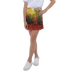 Forest Woods Autumn Nature Kids  Tennis Skirt by Proyonanggan