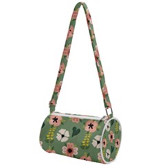 Flower Green Pink Pattern Floral Mini Cylinder Bag by anzea