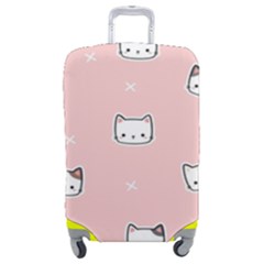 Cute Cat Cartoon Doodle Seamless Pink Pattern Luggage Cover (medium) by Grandong