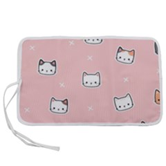 Cute Cat Cartoon Doodle Seamless Pink Pattern Pen Storage Case (s) by Grandong