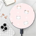 Cute Cat Cartoon Doodle Seamless Pink Pattern Wireless Fast Charger(White) View1