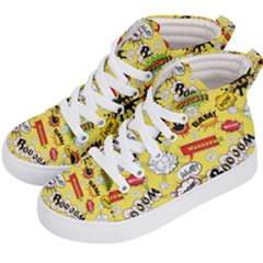 Cartoon Comics Pattern Kids  Hi-top Skate Sneakers by Loisa77