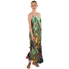 Monkey Tiger Bird Parrot Forest Jungle Style Cami Maxi Ruffle Chiffon Dress by Grandong