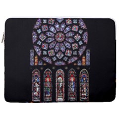 Chartres Cathedral Notre Dame De Paris Stained Glass 17  Vertical Laptop Sleeve Case With Pocket by Grandong