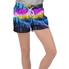 Night Skiing Colored Dead Grateful Lights Mountain Women s Velour Lounge Shorts by Loisa77