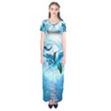 Dolphin Blue Fantasy Short Sleeve Maxi Dress View1