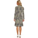 Geometric Bliss Print Pattern Design Long Sleeve Shirt Collar A-Line Dress View4