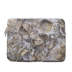 Fossilized Seashell Texture Print Design Bk 13  Vertical Laptop Sleeve Case With Pocket by dflcprintsclothing