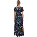 Bees Colony Flowers High Waist Short Sleeve Maxi Dress View2