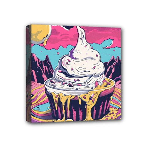 Dessert Chocolate Cream Mini Canvas 4  X 4  (stretched) by Loisa77