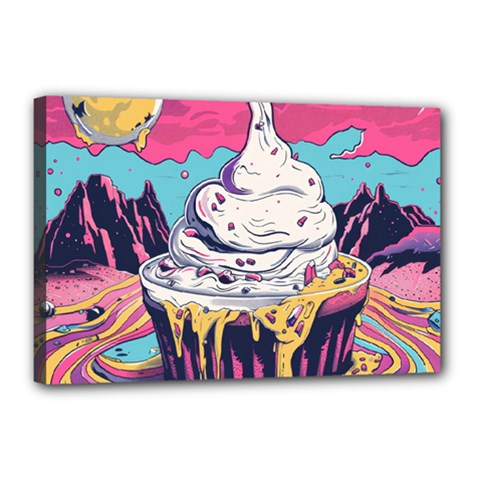 Dessert Chocolate Cream Canvas 18  X 12  (stretched) by Loisa77