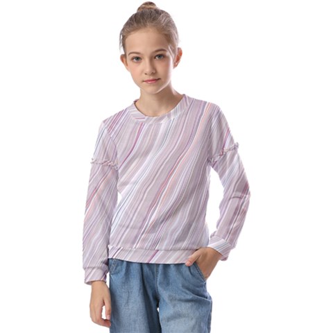 Marble Texture Marble Painting Kids  Long Sleeve T-shirt With Frill  by Ndabl3x