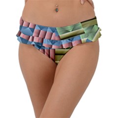 Patchwork Tile Pattern Mosaic Frill Bikini Bottoms by Loisa77