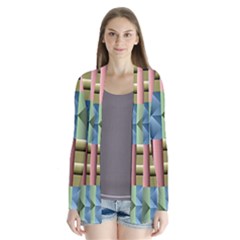 Patchwork Tile Pattern Mosaic Drape Collar Cardigan by Loisa77