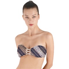 Batik Indonesian Culture Indonesia Authentic Twist Bandeau Bikini Top by Perong