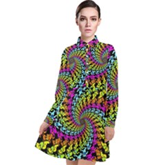 3d Grateful Dead 90 s Neon Dancing Bears Long Sleeve Chiffon Shirt Dress by Perong