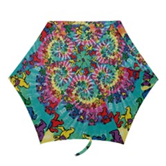 Tie Dye Grateful Dead Bears Mini Folding Umbrellas by Perong