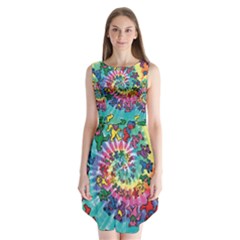 Tie Dye Grateful Dead Bears Sleeveless Chiffon Dress   by Perong