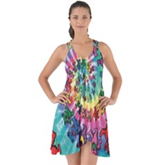 Tie Dye Grateful Dead Bears Show Some Back Chiffon Dress by Perong