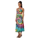 Tie Dye Grateful Dead Bears Sleeveless Cross Front Cocktail Midi Chiffon Dress View2